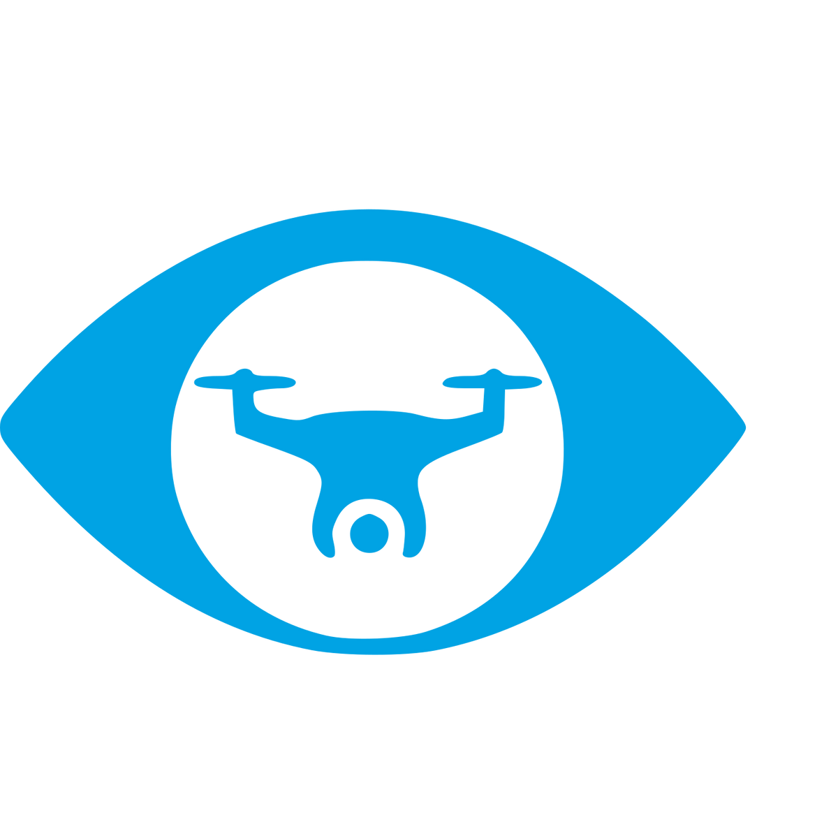 Drone Eye Negative Space Logo #00a3e4