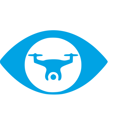 Drone Eye Negative Space Logo #00a3e4