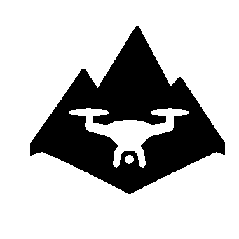 Drone Mountain Negative Space Logo