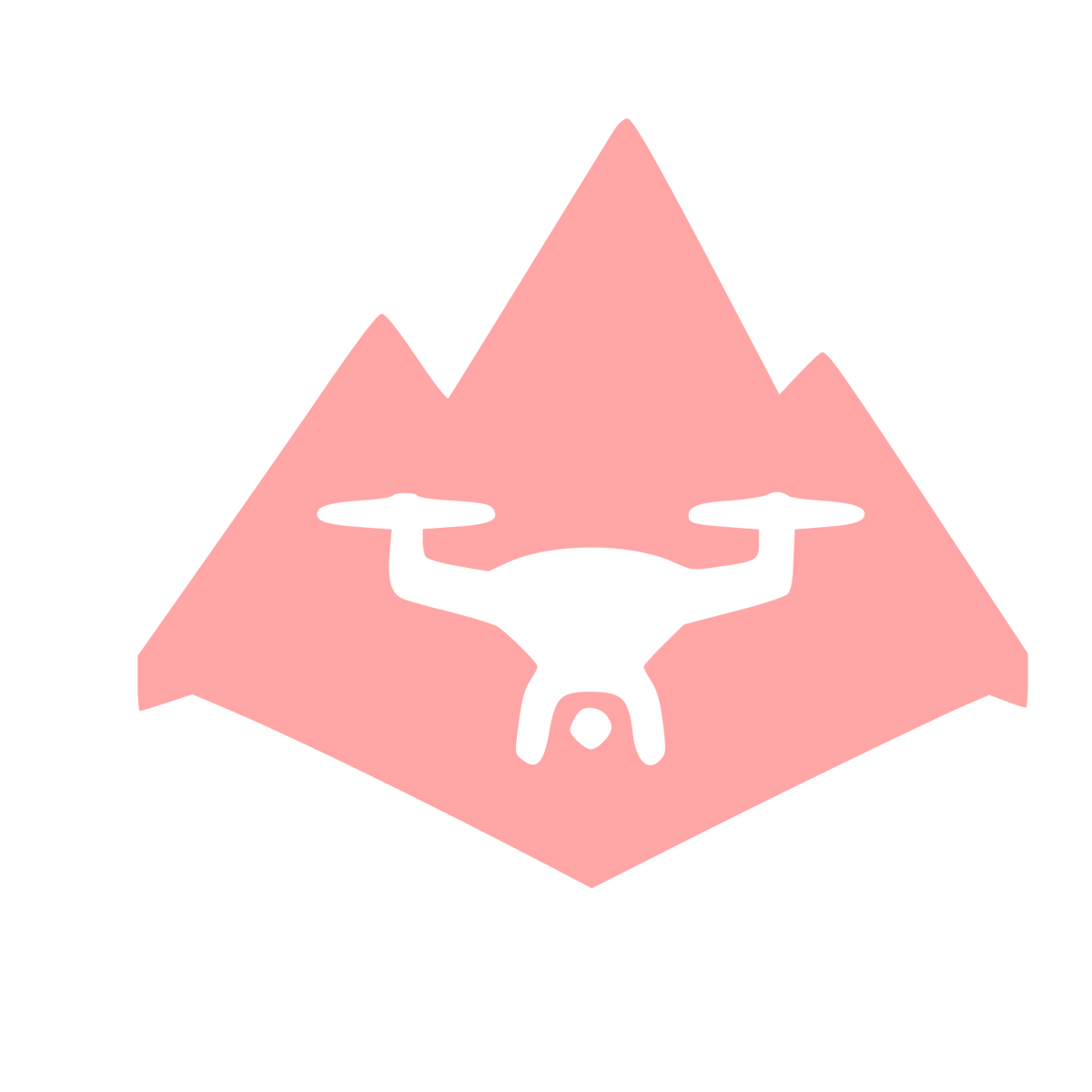 Drone Mountain Negative Space Logo #ffa6a6