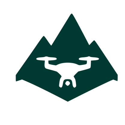 Drone Mountain Negative Space Logo #003932