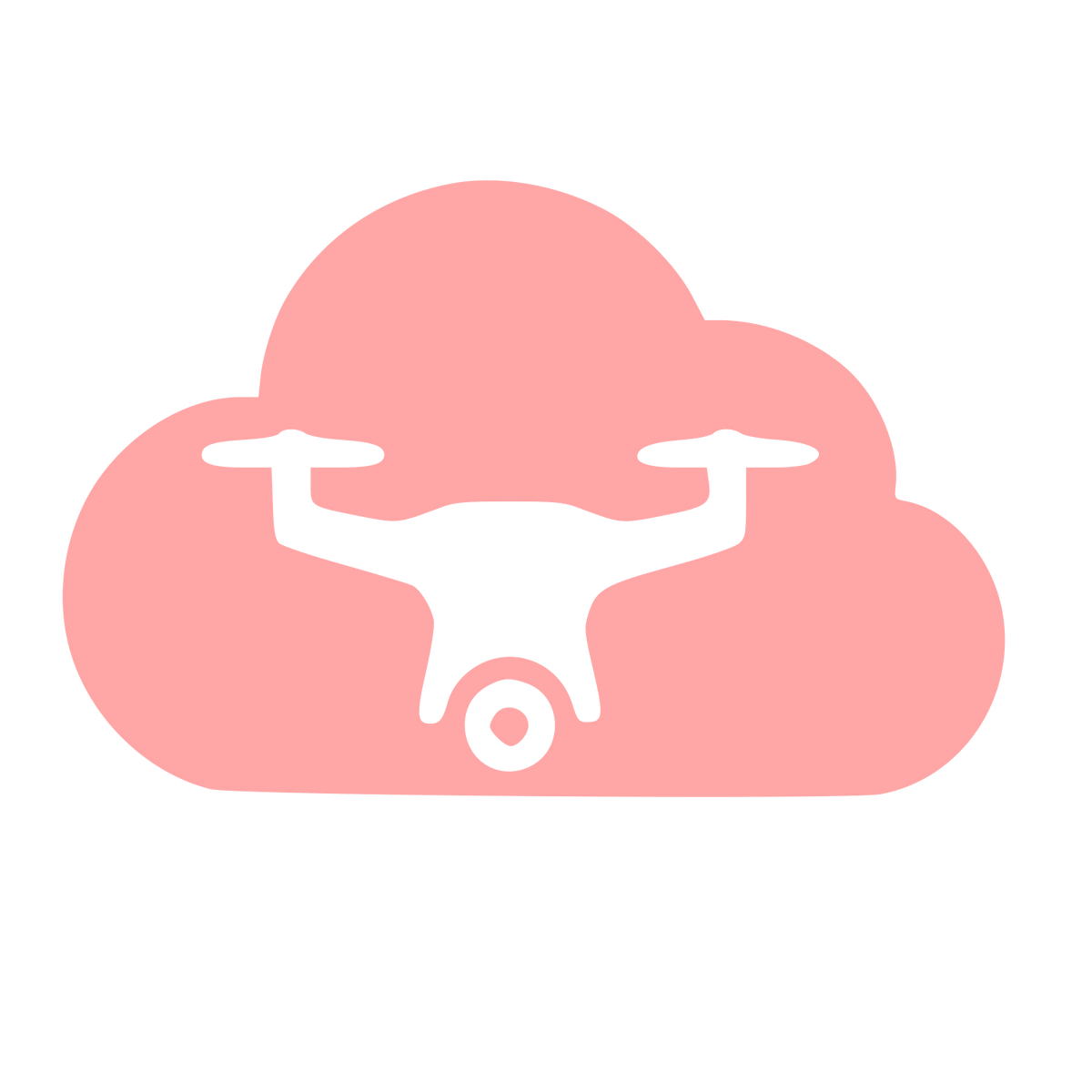Drone Cloud Negative Space Logo #ffa6a6
