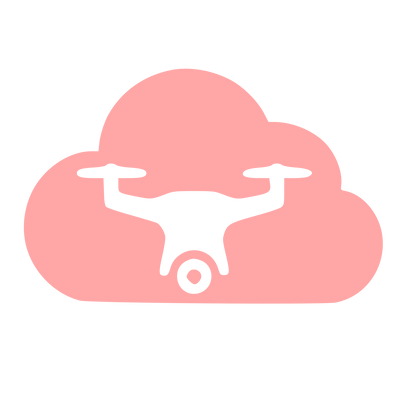Drone Cloud Negative Space Logo #ffa6a6