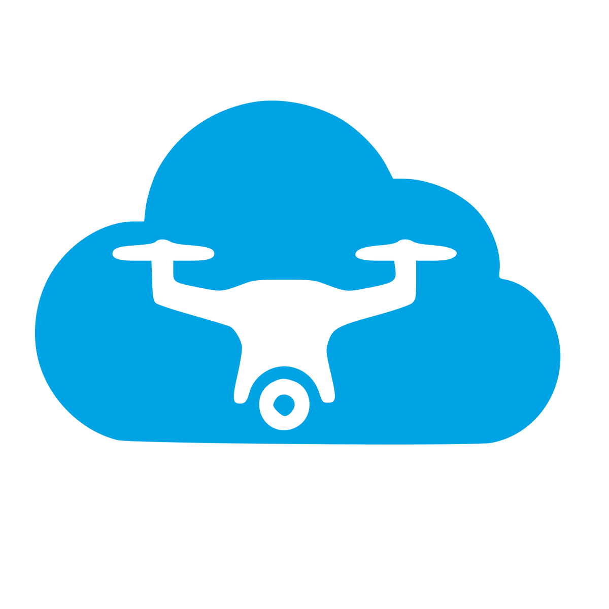 Drone Cloud Negative Space Logo #00a3e4