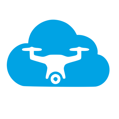 Drone Cloud Negative Space Logo #00a3e4