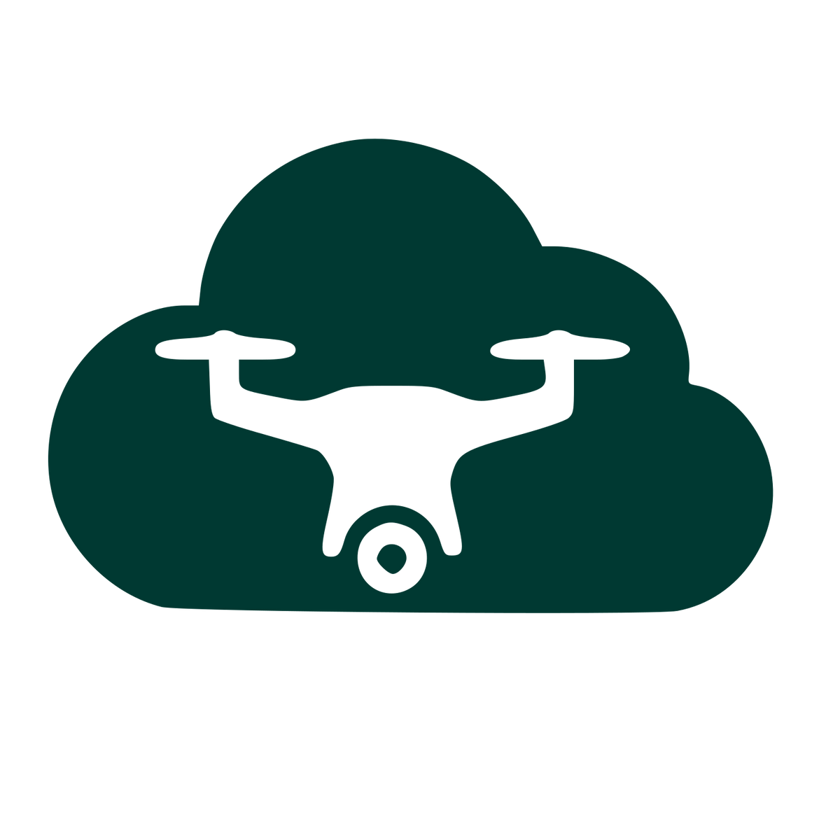 Drone Cloud Negative Space Logo #003932