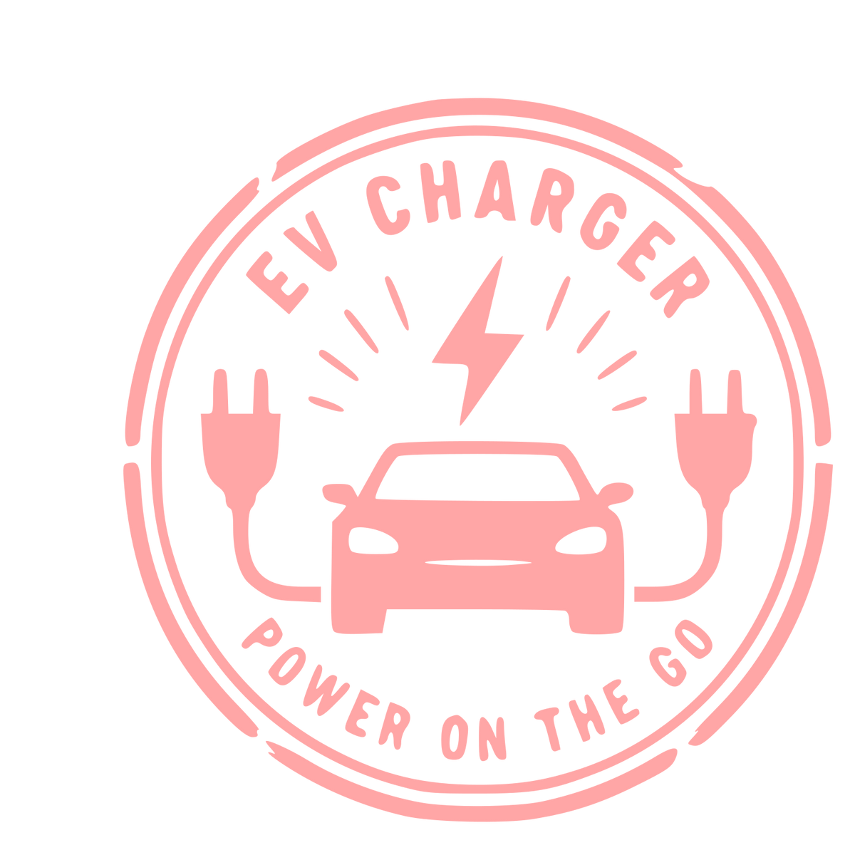 EV Charger Stamp Badge Logo #ffa6a6
