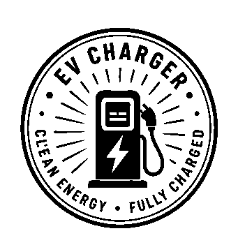 EV Charger Stamp Badge Logo