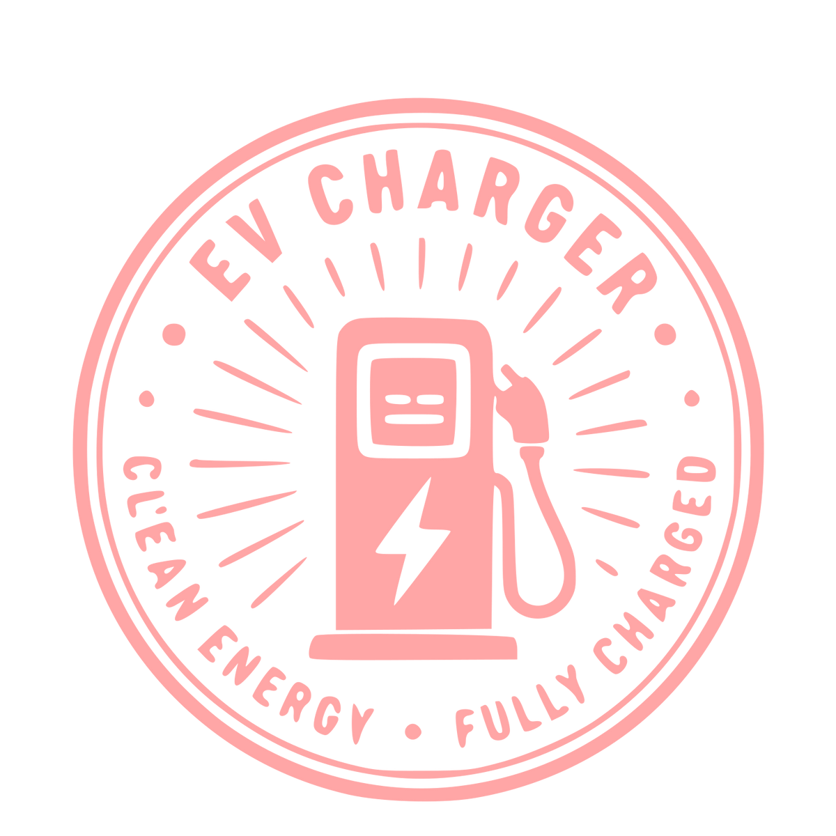 EV Charger Stamp Badge Logo #ffa6a6