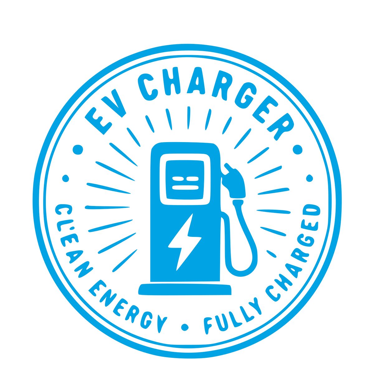 EV Charger Stamp Badge Logo #00a3e4