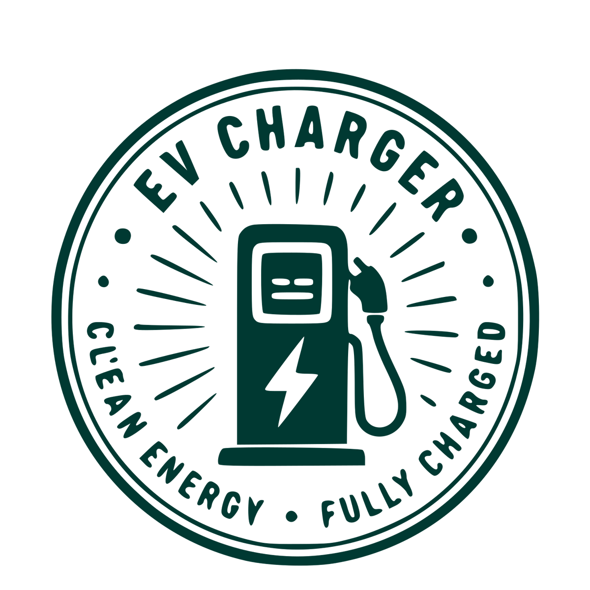 EV Charger Stamp Badge Logo #003932