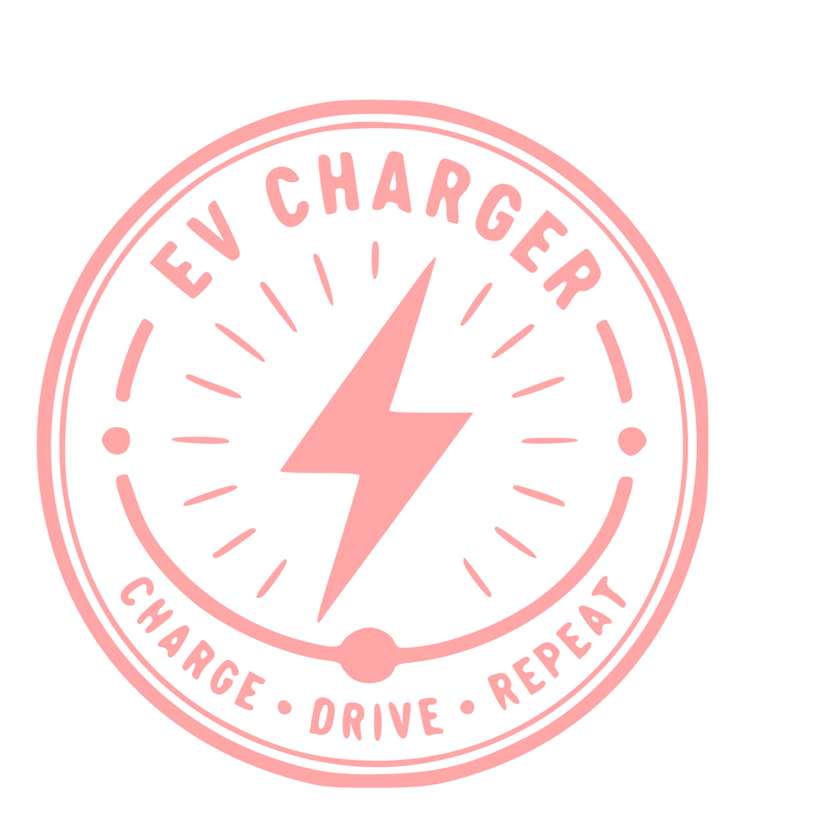 EV Charger Stamp Badge Logo #ffa6a6