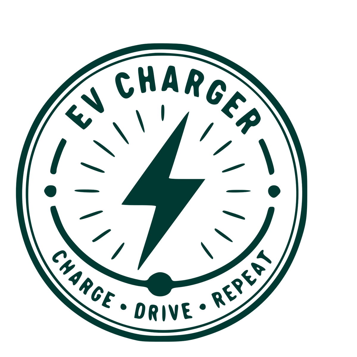 EV Charger Stamp Badge Logo #003932