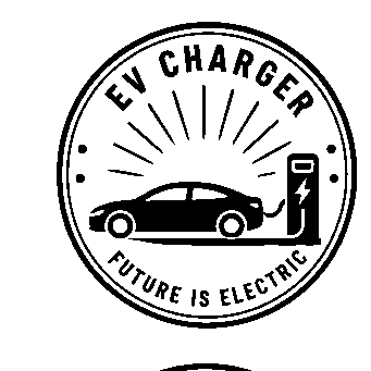 EV Charger Stamp Badge Logo