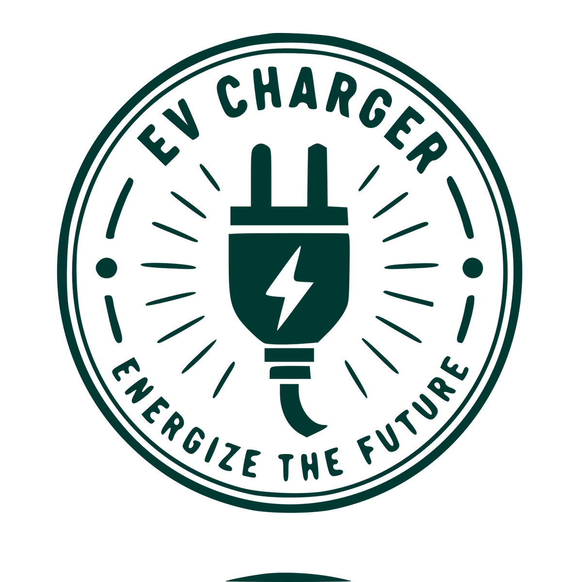 EV Charger Stamp Badge Logo #003932