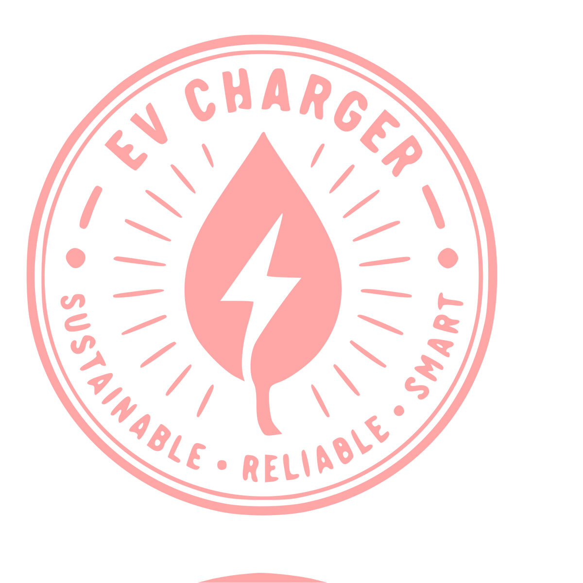 EV Charger Stamp Badge Logo #ffa6a6