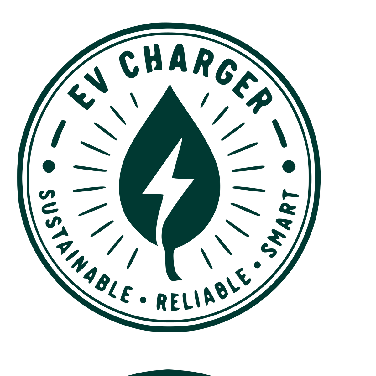 EV Charger Stamp Badge Logo #003932