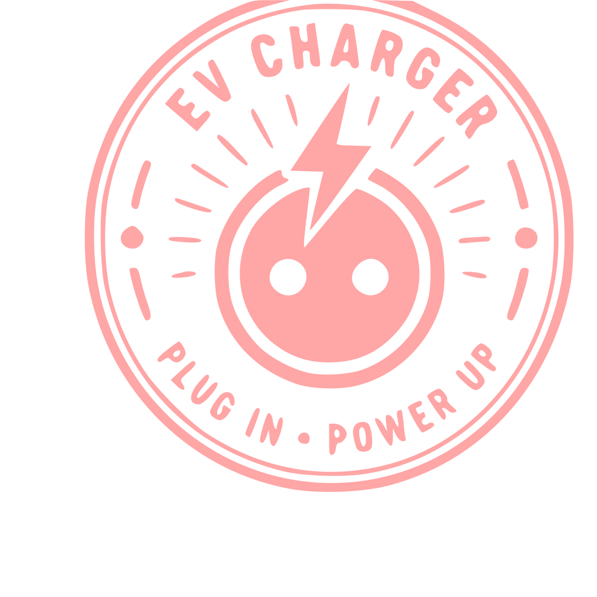 EV Charger Stamp Badge Logo #ffa6a6