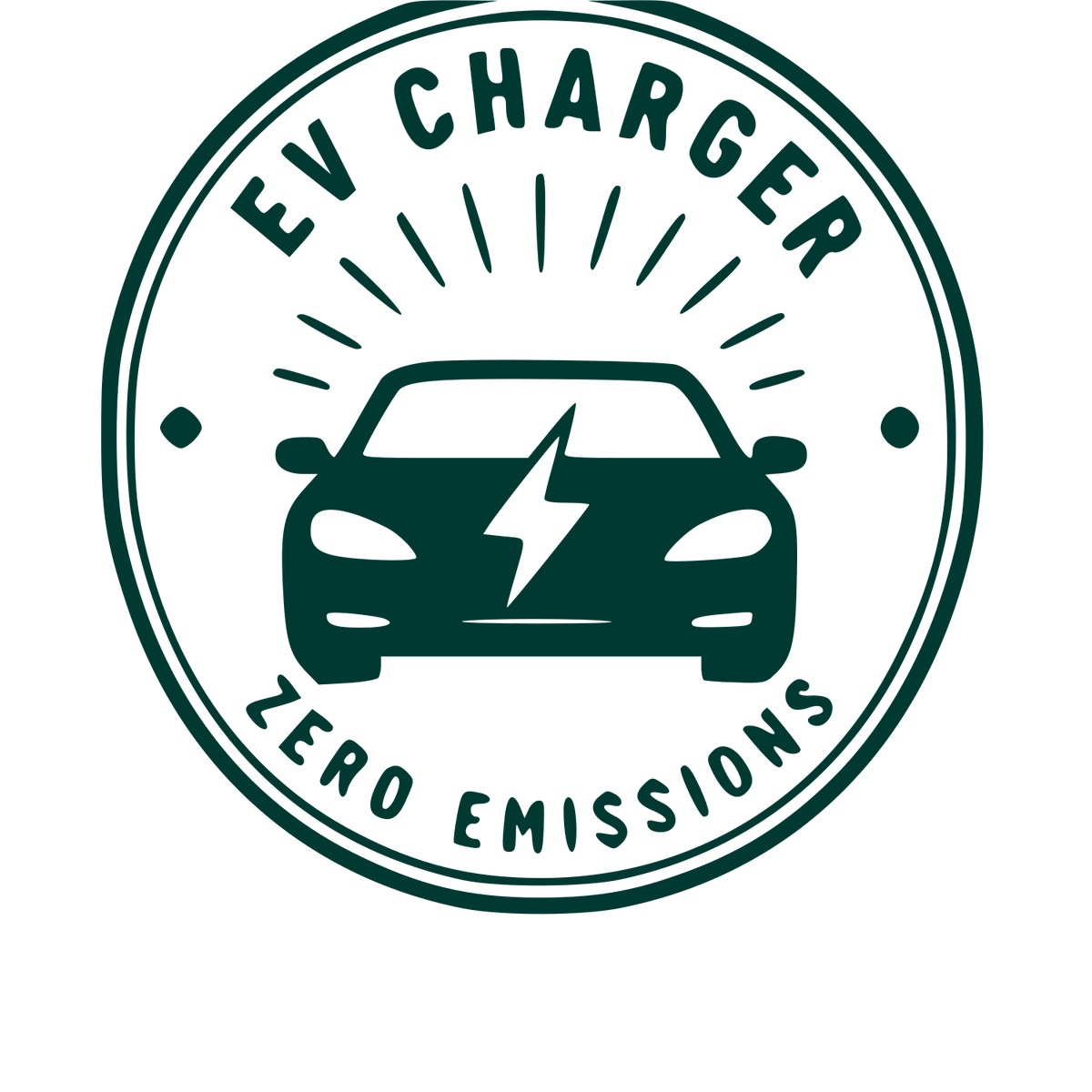 EV Charger Stamp Badge Logo #003932