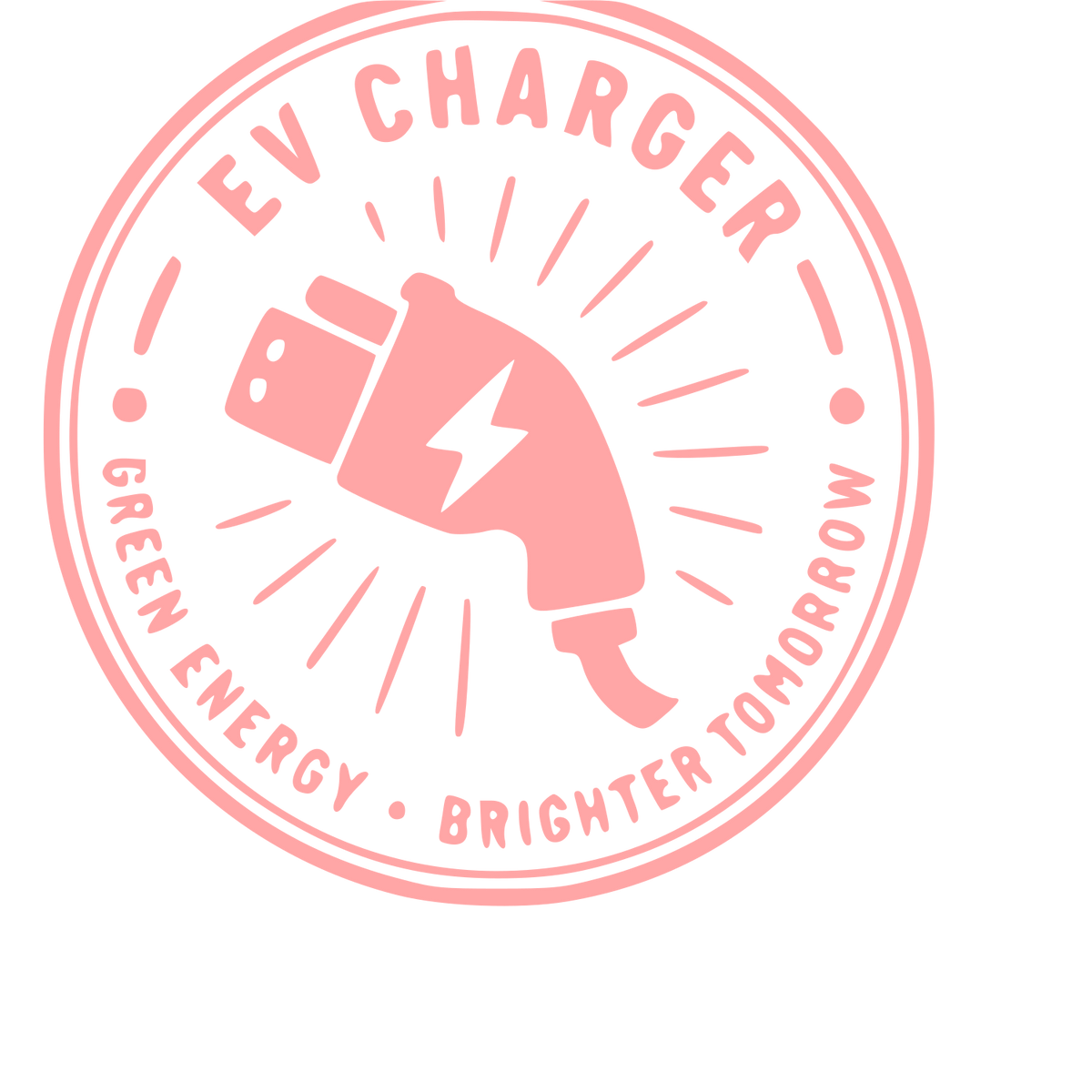 EV Charger Stamp Badge Logo #ffa6a6
