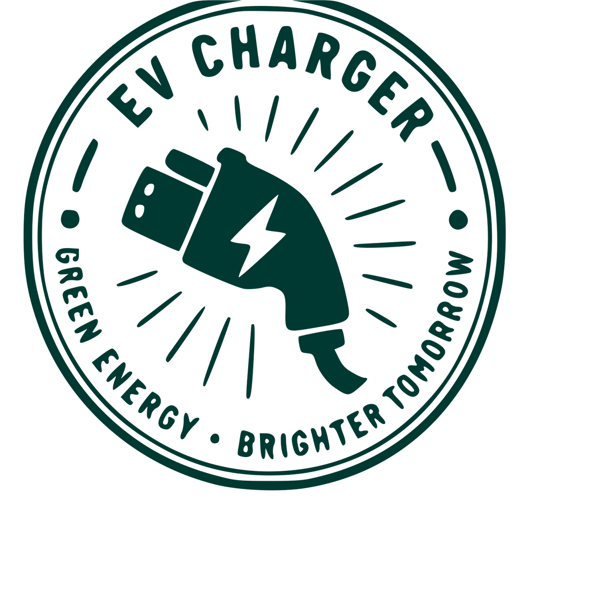 EV Charger Stamp Badge Logo #003932