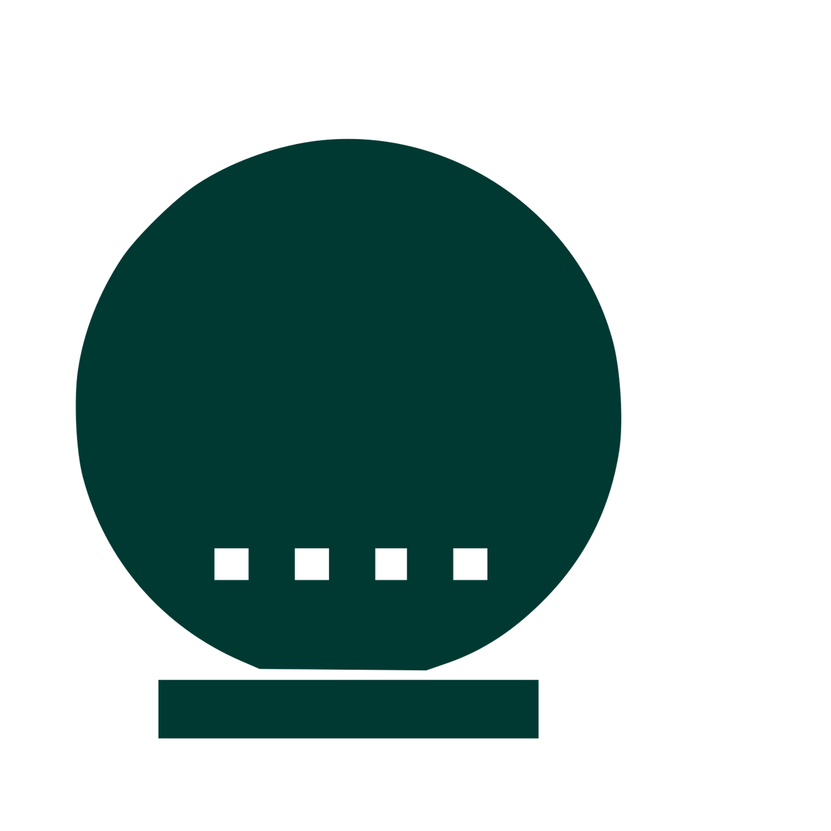 Smart Speaker Brutalist Logo #003932