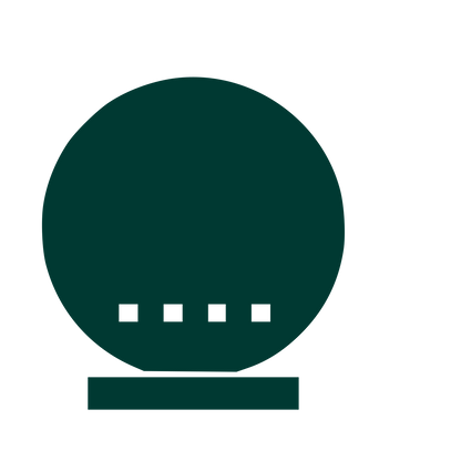 Smart Speaker Brutalist Logo #003932