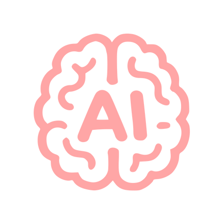 AI Brain Outline Logo #ffa6a6