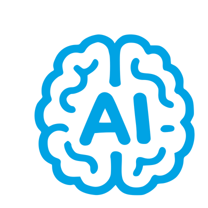 AI Brain Outline Logo #00a3e4