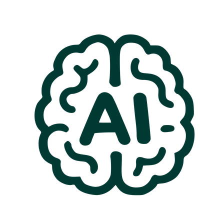 AI Brain Outline Logo #003932
