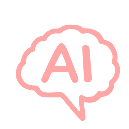 Hand-Drawn AI Brain Logo #ffa6a6