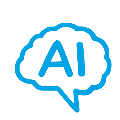Hand-Drawn AI Brain Logo #00a3e4