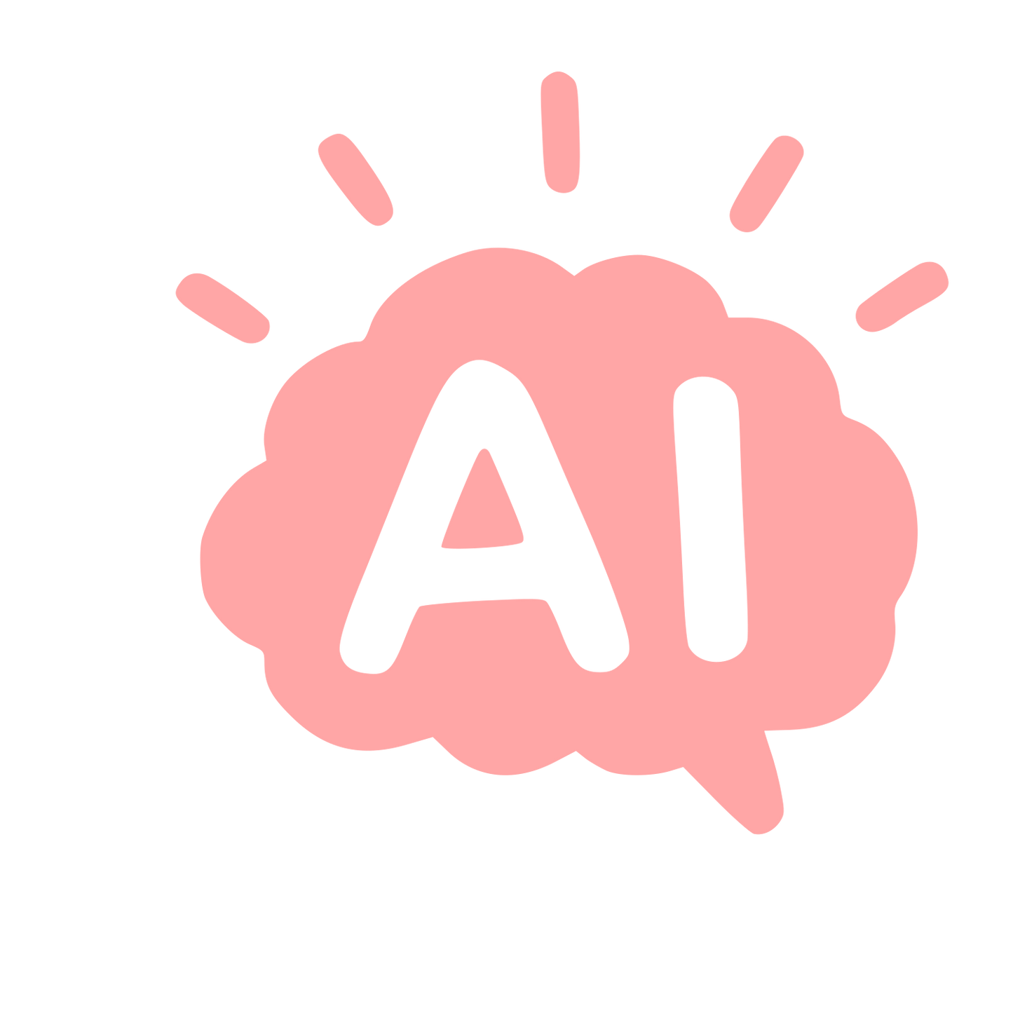 Hand-Drawn AI Brain Logo #ffa6a6