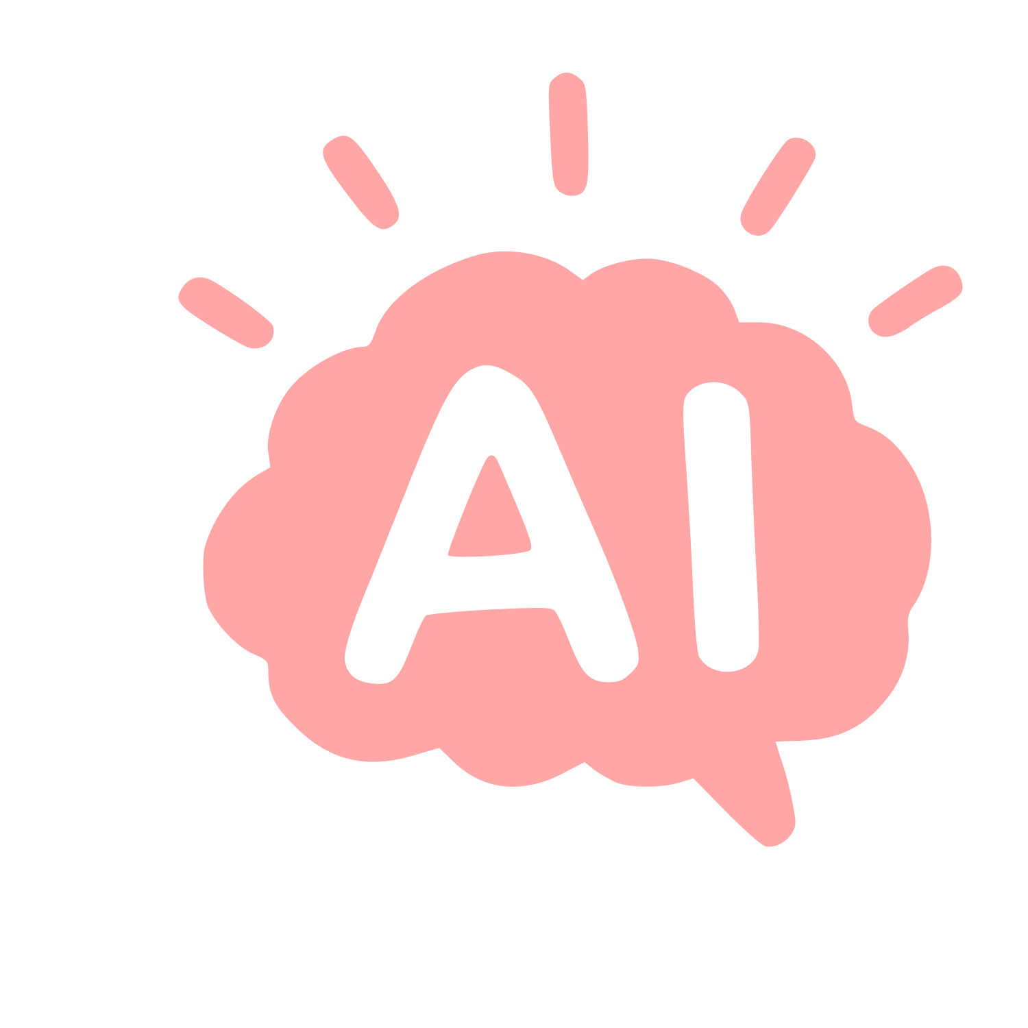 Hand-Drawn AI Brain Logo #ffa6a6