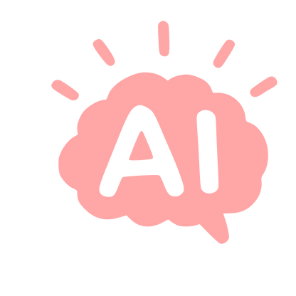 Hand-Drawn AI Brain Logo #ffa6a6
