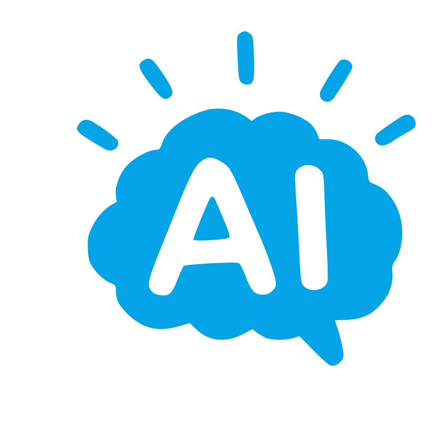 Hand-Drawn AI Brain Logo #00a3e4