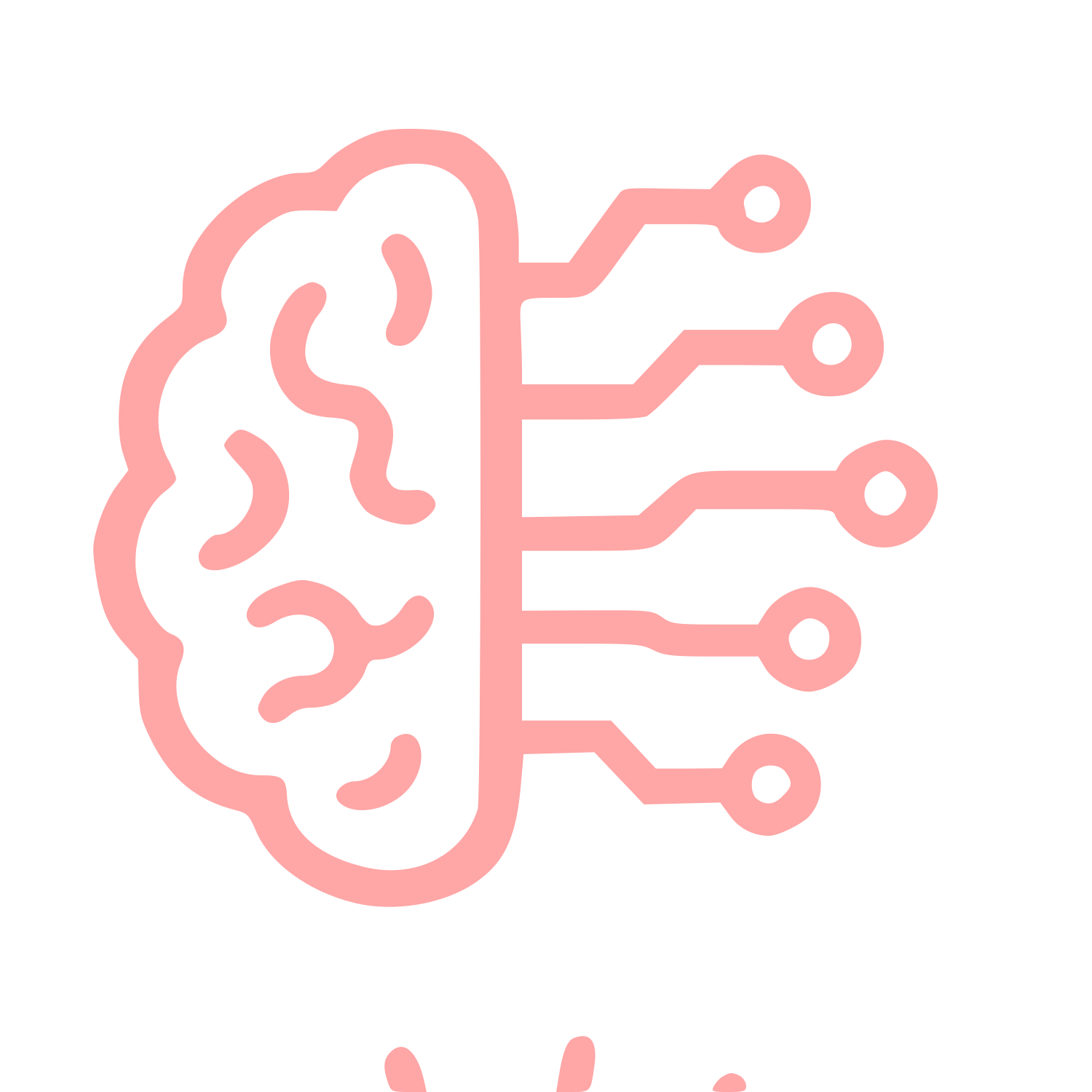 AI Brain Circuit Logo #ffa6a6