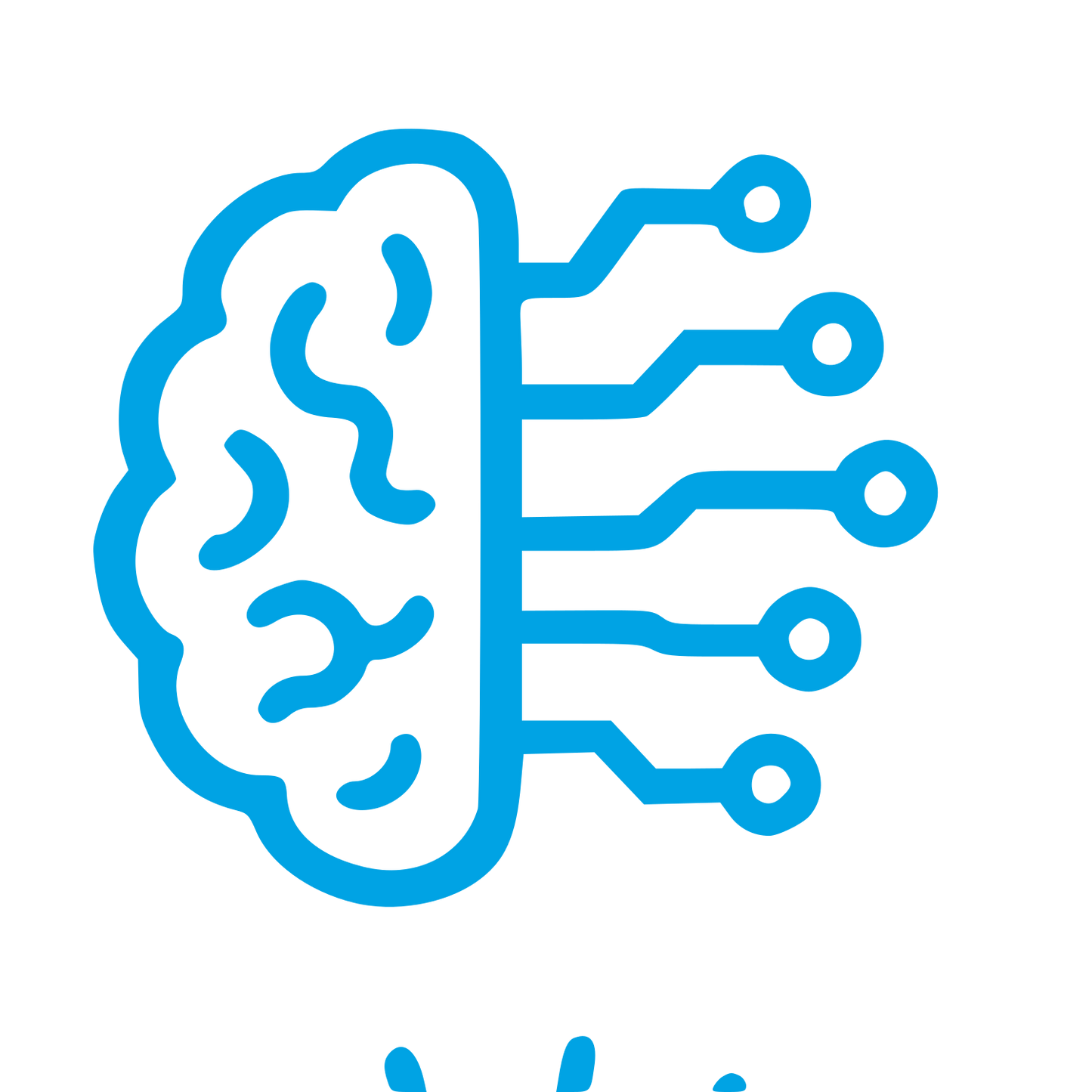 AI Brain Circuit Logo #00a3e4