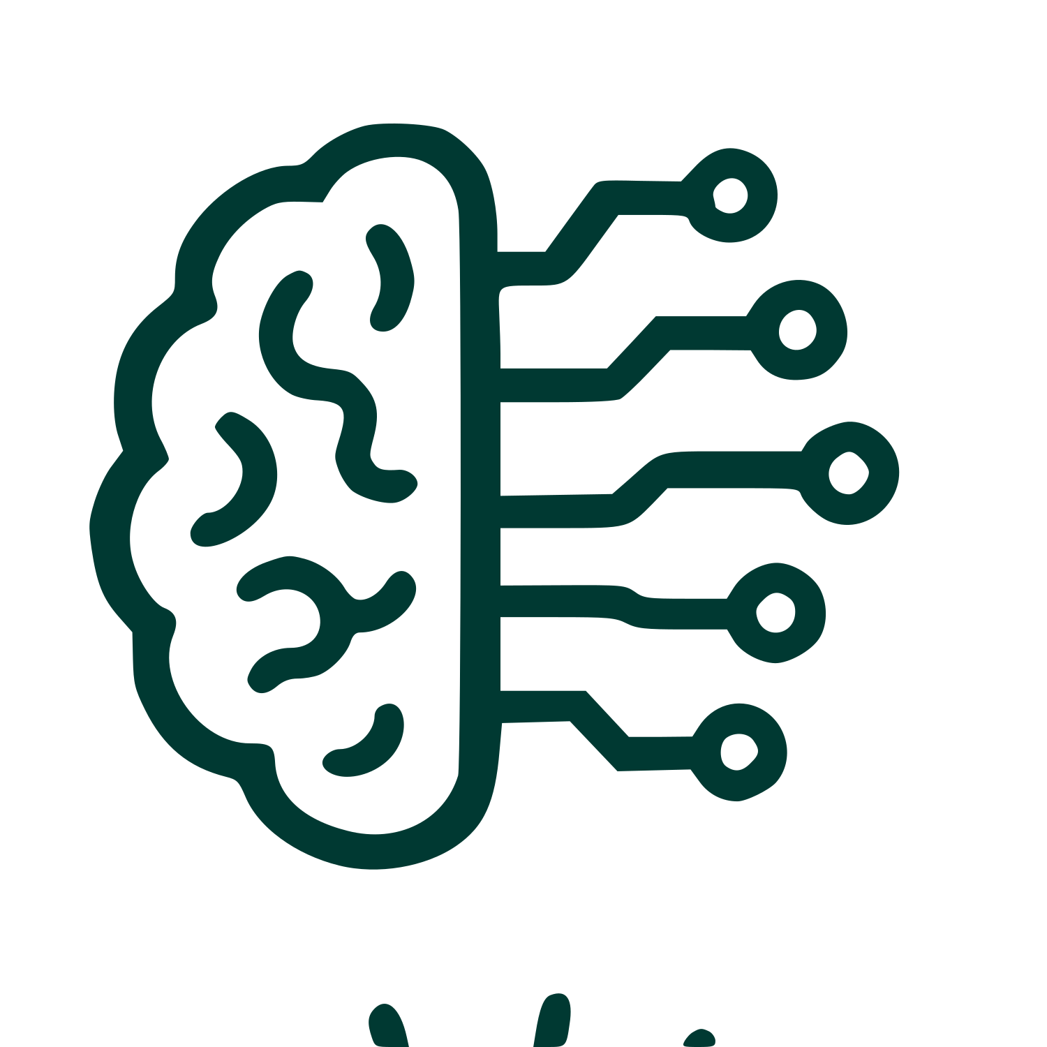 AI Brain Circuit Logo #003932
