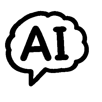 Hand-Drawn AI Brain Chat Logo
