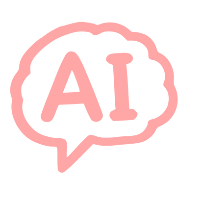 Hand-Drawn AI Brain Chat Logo #ffa6a6