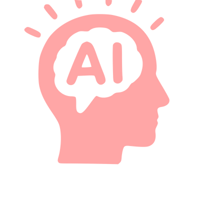 AI Brain Head Logo #ffa6a6