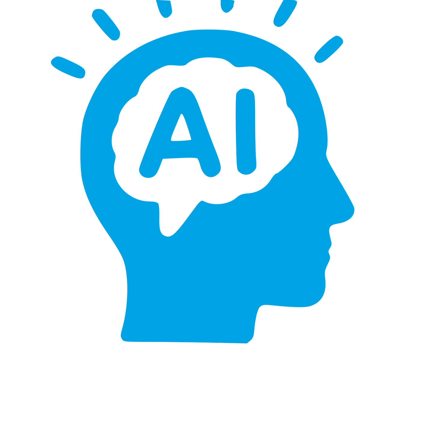 AI Brain Head Logo #00a3e4