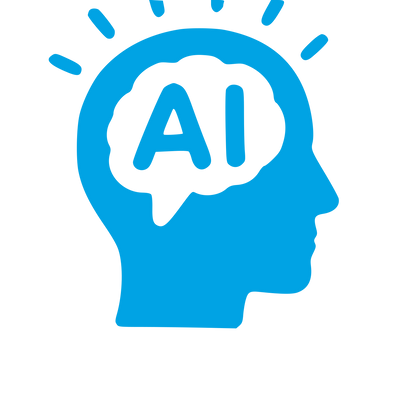 AI Brain Head Logo #00a3e4