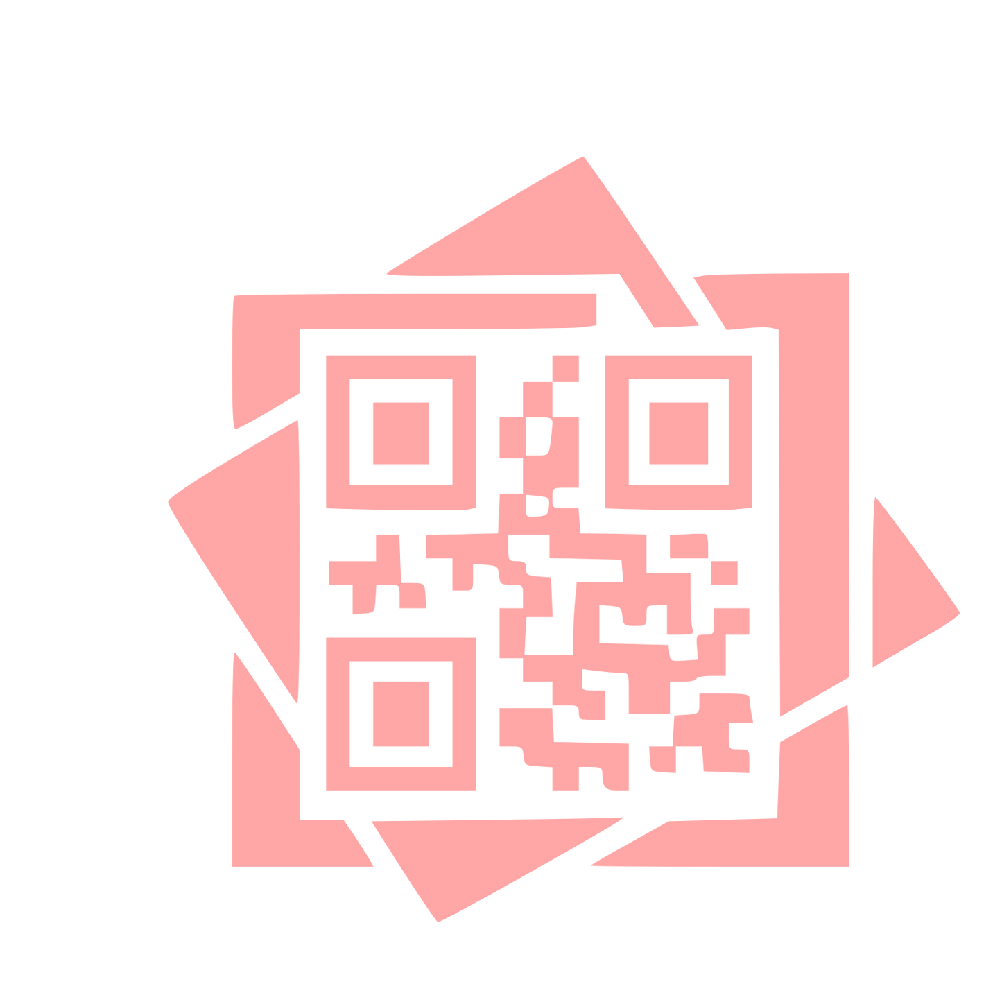 Layered Overlap QR Code Logo #ffa6a6