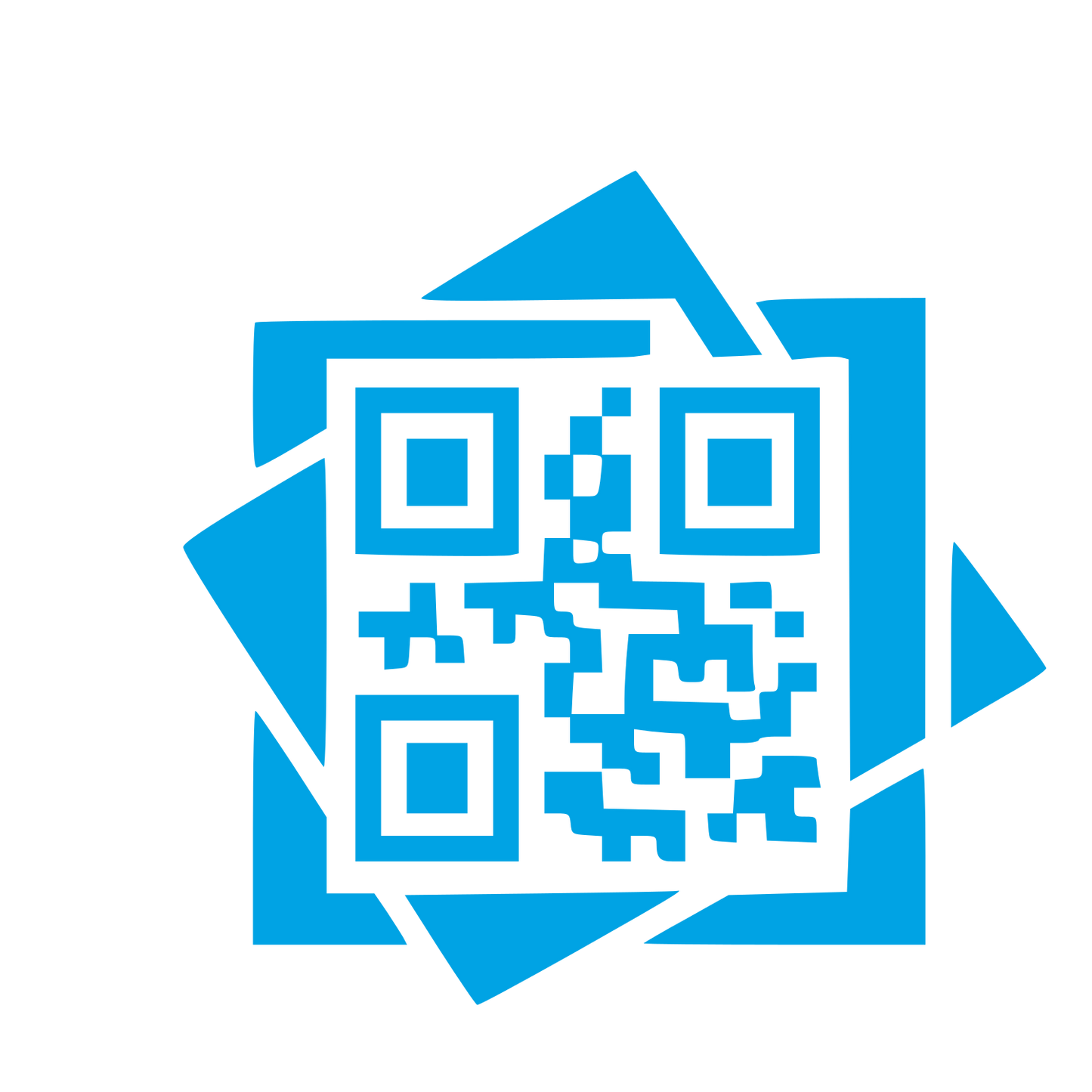 Layered Overlap QR Code Logo #00a3e4
