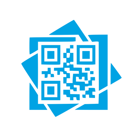 Layered Overlap QR Code Logo #00a3e4