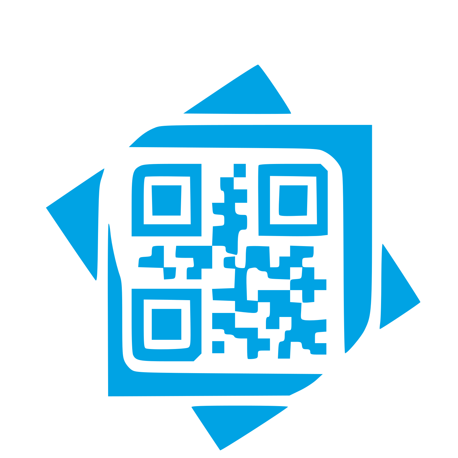 Layered QR Code Logo #00a3e4