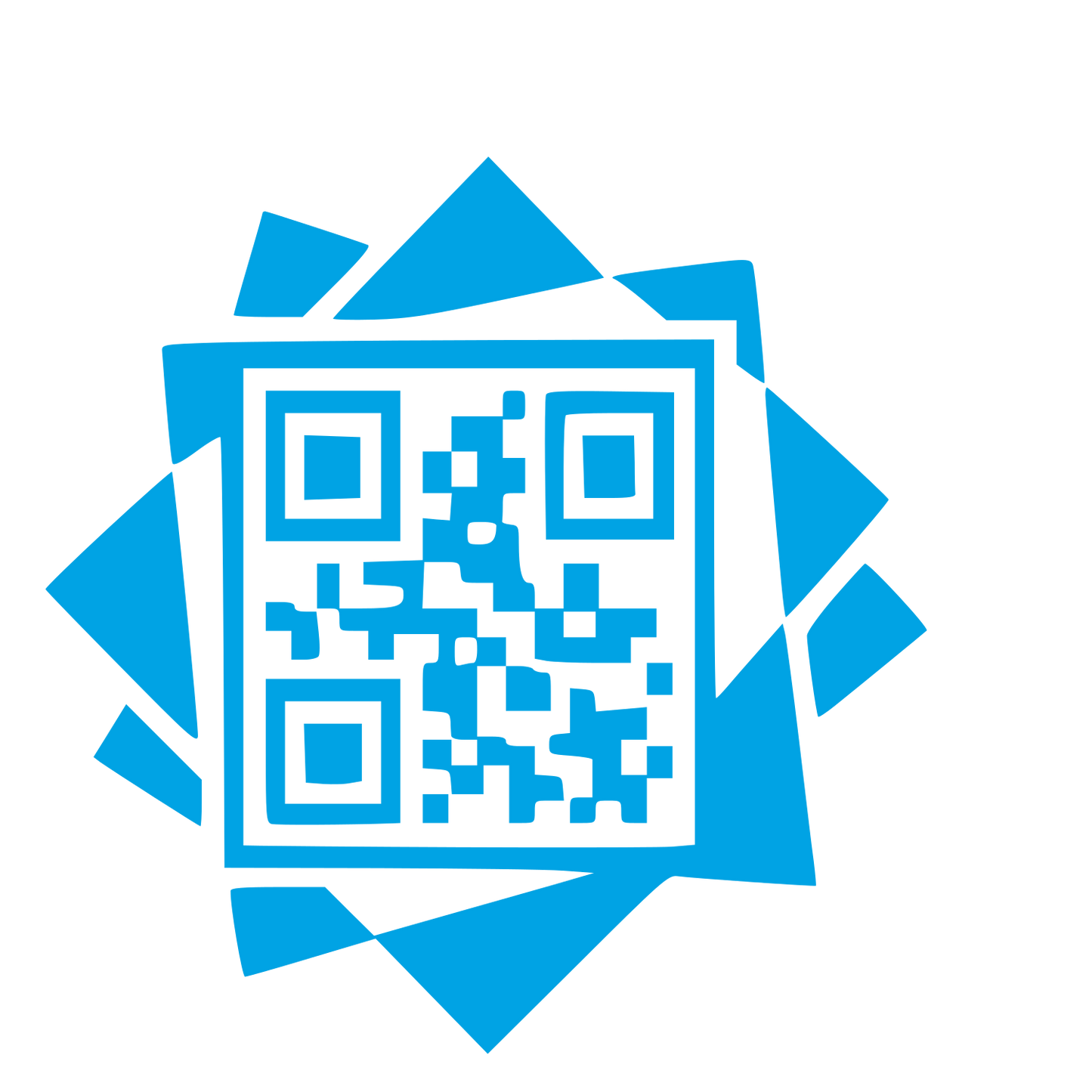 Layered QR Code Logo #00a3e4