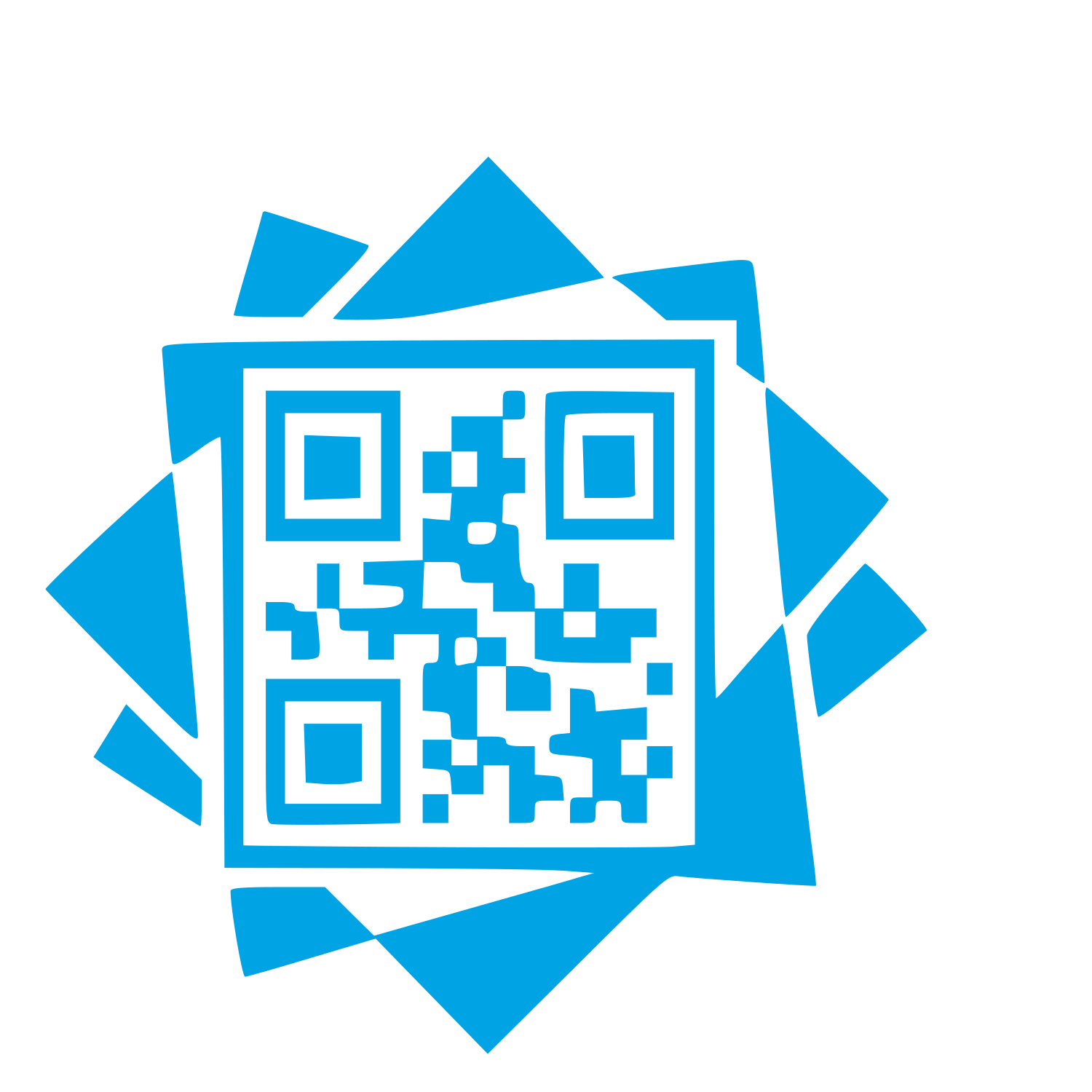 Layered QR Code Logo #00a3e4